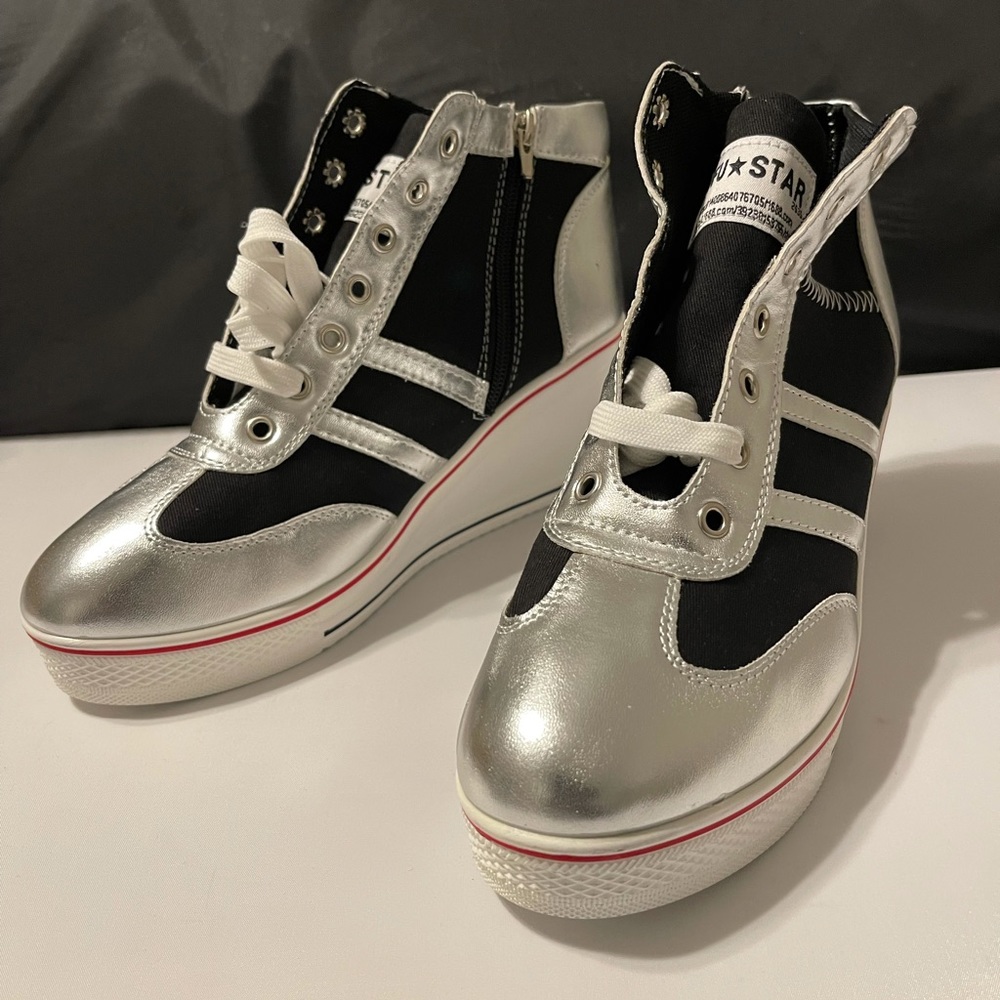 Women Wedge Mesh Platform Casual Sneakers